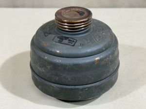 Original WWII German FE41 Gas Mask Filter w/Both Storage Caps, …