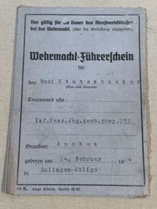 Original WWII German Armed Forces Driver License, Wehrmacht-F³hrerschein