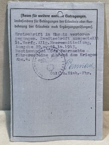 Original WWII German Armed Forces Driver License, Wehrmacht-F³hrerschein — image 7