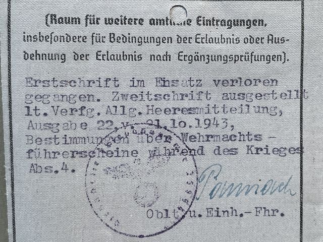 Original WWII German Armed Forces Driver License, Wehrmacht-F³hrerschein — image 8