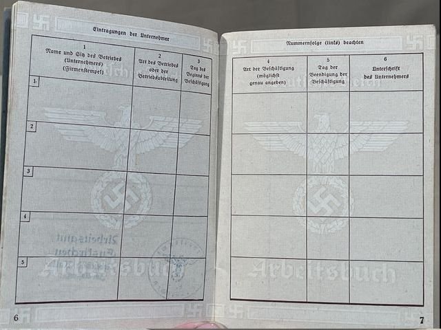 Original Nazi Era German Arbeitsbuch, 2nd Type — image 8