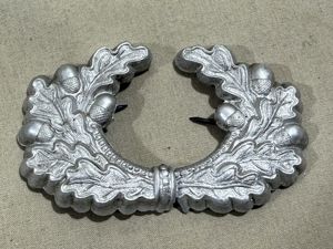 Original WWII German Army (Heer) Visor Cap Wreath, Damaged
