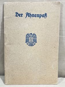Original Nazi Era German Der Ahnenpaß (Family Tree) Book
