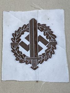 Original Nazi Era German Cloth SA Sports Badge in Bronze