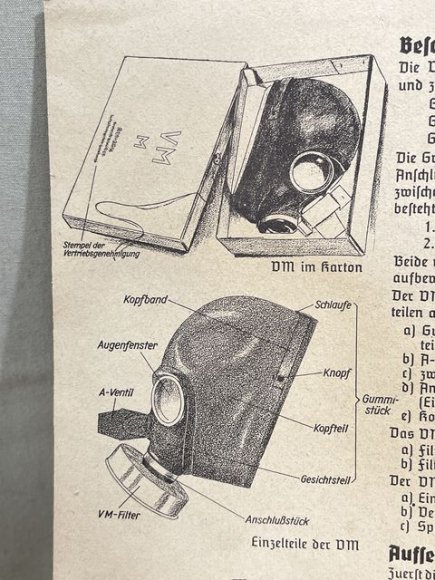 Original WWII German People's Gas Mask Instruction Pamphlet, Volksgasmaske — image 5