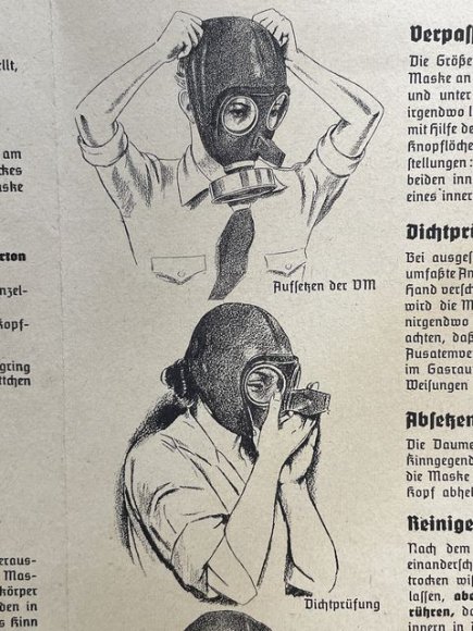 Original WWII German People's Gas Mask Instruction Pamphlet, Volksgasmaske — image 7
