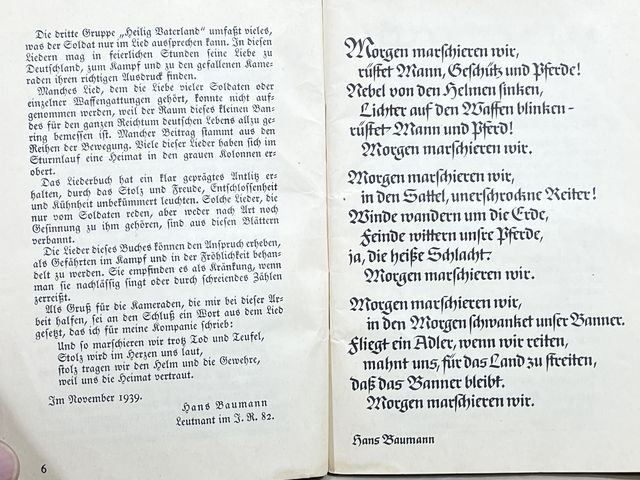 Original WWII German Military Pocket Song Book, Morgen marschieren wir — image 5