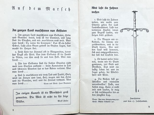 Original WWII German Military Pocket Song Book, Morgen marschieren wir — image 6