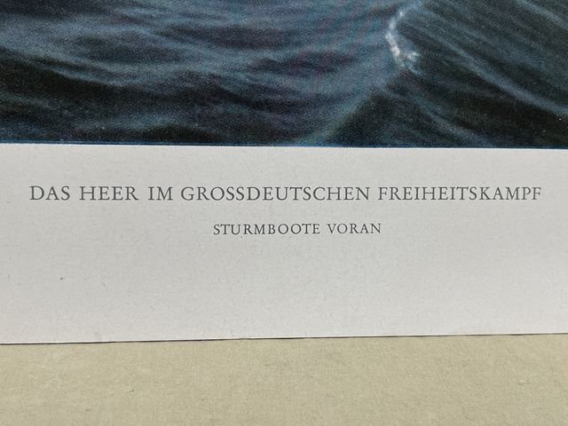Original WWII German Military Themed Color Print, ASSAULT BOATS AHEAD — image 5