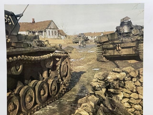 Original WWII German Military Themed Color Print, BEI EINER PANZERSPITZE — image 2