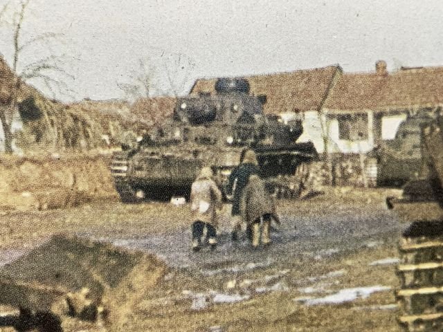 Original WWII German Military Themed Color Print, BEI EINER PANZERSPITZE — image 4