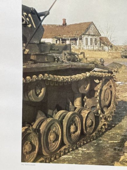 Original WWII German Military Themed Color Print, BEI EINER PANZERSPITZE — image 5