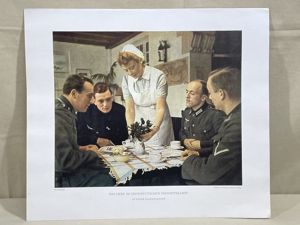 Original WWII German Military Themed Color Print, IN A SOLDIER'S …