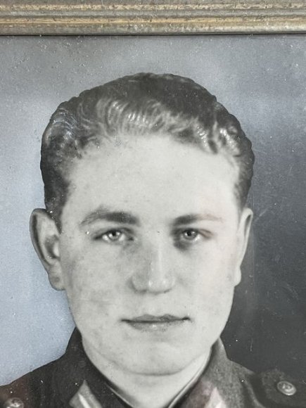 Original WWII German Framed KM Coastal Artillery Soldier's Photograph & Death Notice — image 6