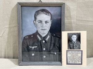 Original WWII German Framed KM Coastal Artillery Soldier's Photograph & …