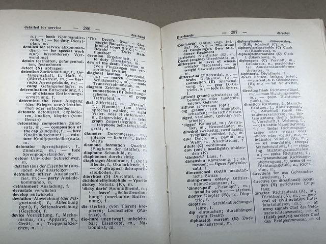 Original WWII German Soldier's German-English / English-German Pocket Dictionary — image 13