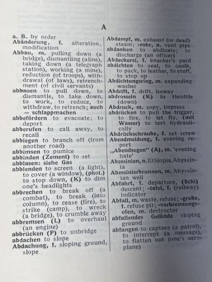 Original WWII German Soldier's German-English / English-German Pocket Dictionary — image 8