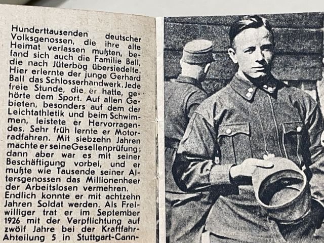 Original WWII German WHW Donation Booklet, Ritterkreuztr‰ger Gerhard Ball — image 3
