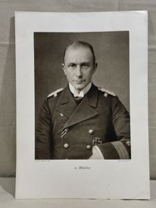 Original WWII German Kriegsmarine (Navy) Personality Print, Fregattenkapitän von Müsser