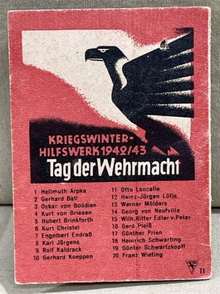 Original WWII German WHW Donation Booklet, Ritterkreuztr‰ger Otto Lancelle — image 7