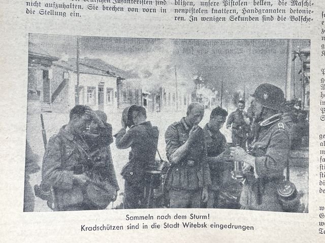 Original WWII German Kleine Kriegshefte Youth Book, Im Aufmarsch ³berrannt! — image 13