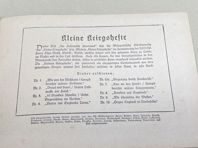 Original WWII German Kleine Kriegshefte Youth Book, Im Aufmarsch ³berrannt! — image 18