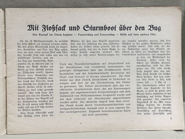 Original WWII German Kleine Kriegshefte Youth Book, Im Aufmarsch ³berrannt! — image 3