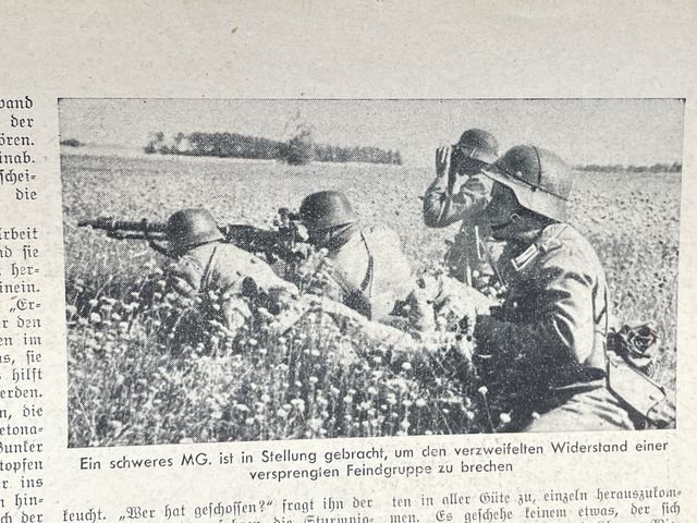 Original WWII German Kleine Kriegshefte Youth Book, Im Aufmarsch ³berrannt! — image 6