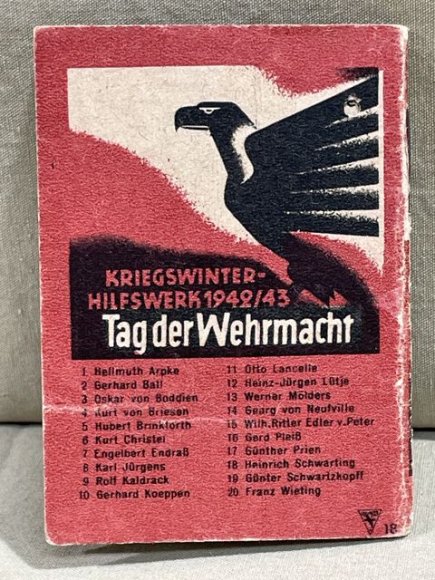 Original WWII German WHW Donation Booklet, Ritterkreuztrðger Heinrich Schwarting — image 7
