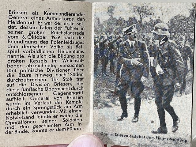 Original WWII German WHW Donation Booklet, Ritterkreuztrðger Kurt von Briesen — image 3