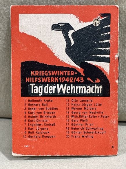 Original WWII German WHW Donation Booklet, Ritterkreuztrðger Kurt von Briesen — image 7
