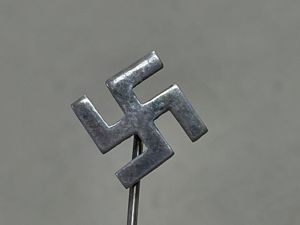 Original Nazi Era German SWASTIKA Pin, 10mm X 10mm