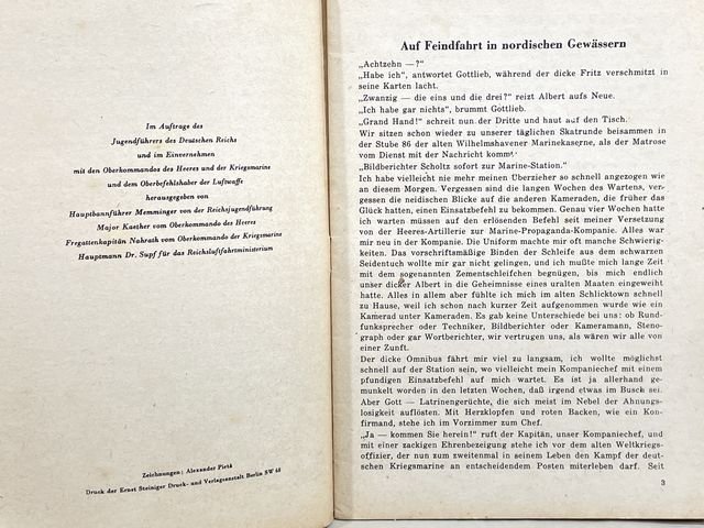 Original WWII German War Library of the German Youth Book, Auf Feindfahrt in nordischen Gewässern — image 4