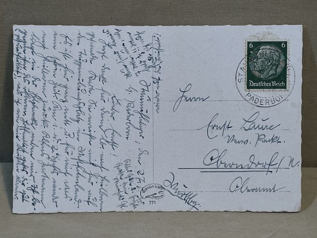Original Nazi Era German Postcard, Greetings from the Senne — image 4