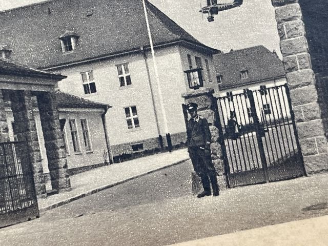 Original Pre-WWII German Military Themed Postcard, Aerodrome Oschatz — image 3