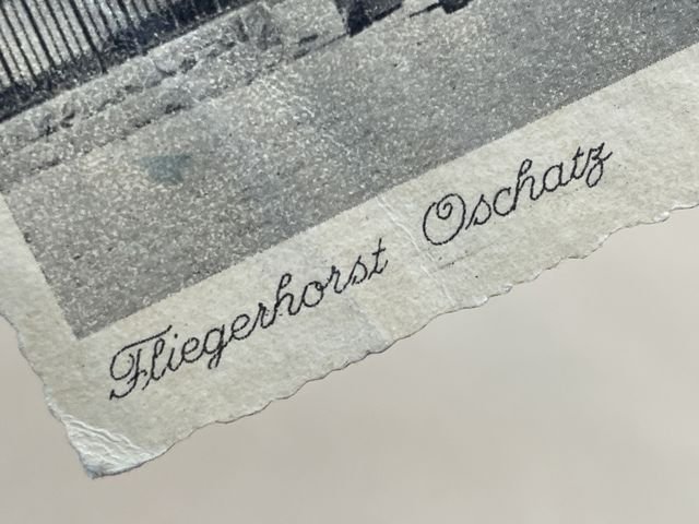 Original Pre-WWII German Military Themed Postcard, Aerodrome Oschatz — image 4