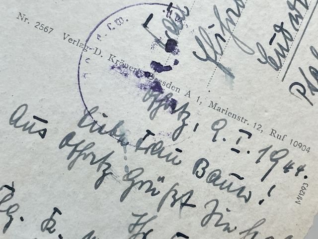 Original Pre-WWII German Military Themed Postcard, Aerodrome Oschatz — image 6