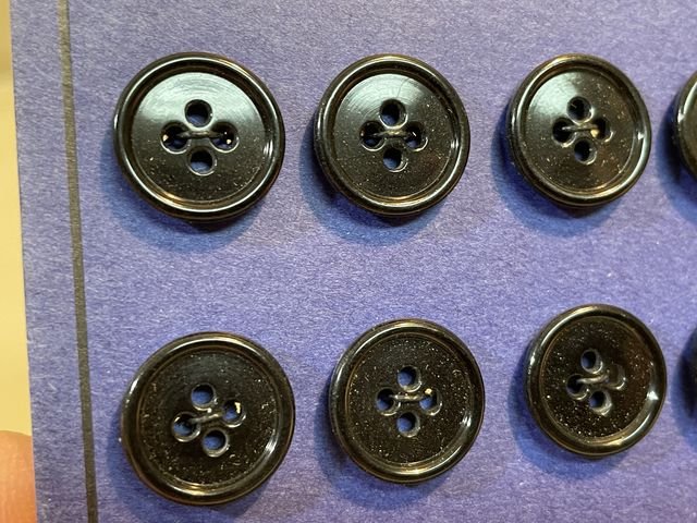 Original WWII Era German Card of Black Plastic Buttons — image 3
