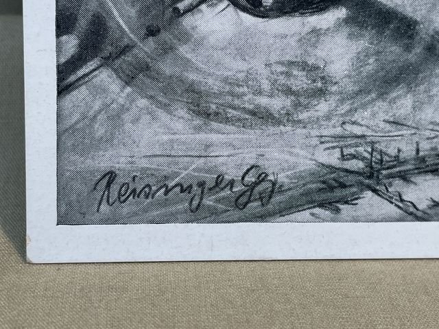 Original WWII German Luftwaffe Themed Postcard, Shooting Down a Spitfire — image 2