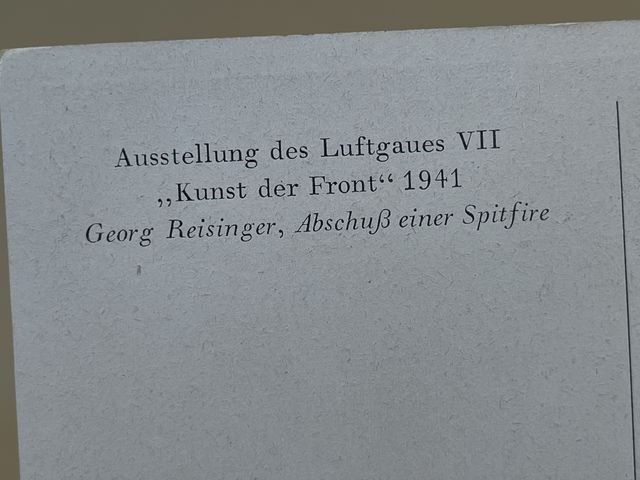 Original WWII German Luftwaffe Themed Postcard, Shooting Down a Spitfire — image 4