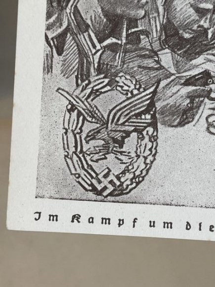 Original WWII German Postcard, LW Wireless Operator's Badge — image 2