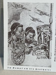 Original WWII German Postcard, LW Wireless Operator's Badge