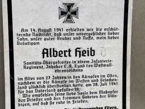 Original WWII German Remembrance Card, Decorated Medic Obergefreiter in an …