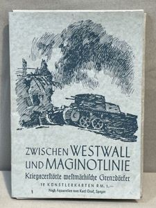 Original WWII German Postcard Set, Between Westwall and Maginot Line
