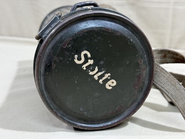 HOLD! Original WWII German LW Soldier's Gas Mask Can M38, Named & Numbered — image 17