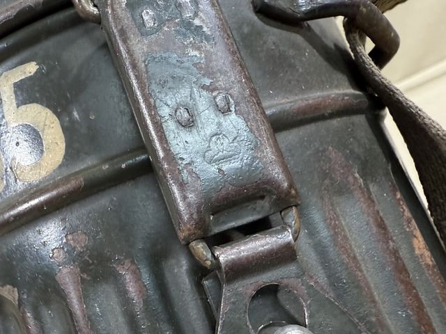 HOLD! Original WWII German LW Soldier's Gas Mask Can M38, Named & Numbered — image 5