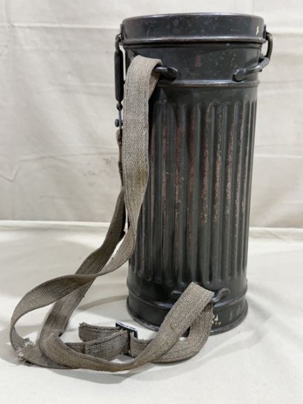 HOLD! Original WWII German LW Soldier's Gas Mask Can M38, Named & Numbered — image 7