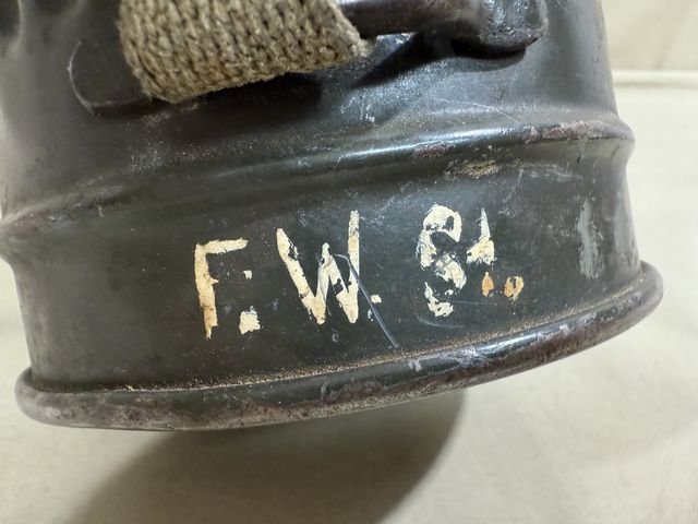 HOLD! Original WWII German LW Soldier's Gas Mask Can M38, Named & Numbered — image 8