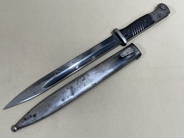 Original WWII German 98K Bayonet and Scabbard, MATCHING