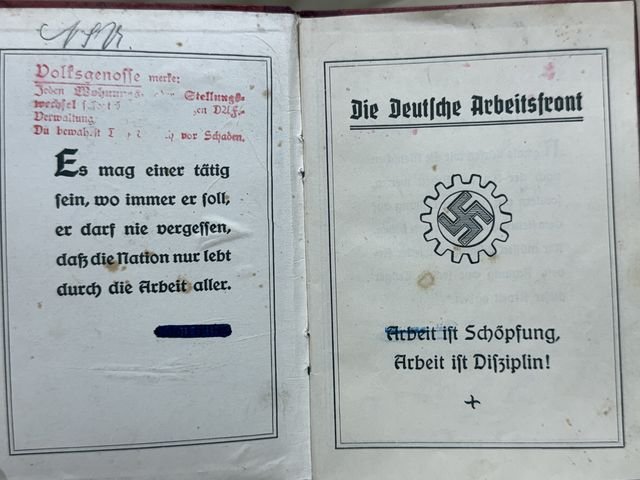 Original Nazi Era German DAF Membership ID/Dues Book — image 2